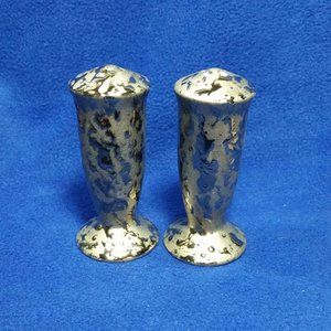 Weeping Gold Salt and Pepper Shaker Set 1940's MCM Weeping Gold Over Porcelain